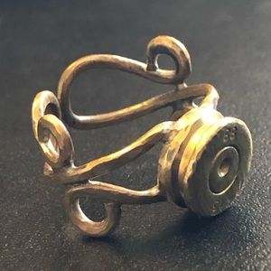 Vintage handmade hammered brass bullet primer ring